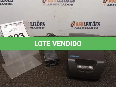 LOTE 023 - 01 IMPRESSORA DE CUPOM MARCA DIEBOLD COM FONTE. (NO ESTADO) ATENÇÃO! FAZER A VISITAÇÃO ANTES DE ARREMATAR, NÃO SABEMOS SE FUNCIONA, LEILÃO NÃO TEM GARANTIA E NEM DEVOLUÇÃO, SUJEITO A POSSÍVEIS AVARIAS VISÍVEIS/OCULTAS E/OU AUSÊNCIA DE COMPONENTES.