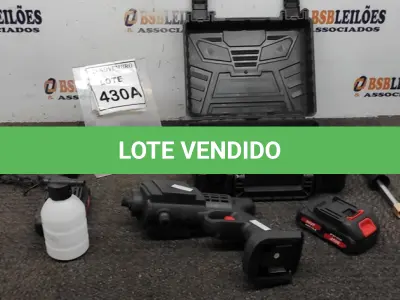LOTE 430 - 01 LAVADORA DE PRESSÃO A BATERIA. (NO ESTADO) ATENÇÃO! FAZER A VISITAÇÃO ANTES DE ARREMATAR, NÃO SABEMOS SE FUNCIONA, LEILÃO NÃO TEM GARANTIA E NEM DEVOLUÇÃO, SUJEITO A POSSÍVEIS AVARIAS VISÍVEIS/OCULTAS E/OU AUSÊNCIA DE COMPONENTES.