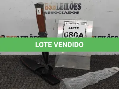 LOTE 080 - 01 PUNHAL IMPORTADA AÇO INOXIDÁVEL CABO EM MADEIRA FULL TANG BAINHA DE NYLON TAMANHO TOTAL 28CM PESO 288G. (NO ESTADO) ATENÇÃO! FAZER A VISITAÇÃO ANTES DE ARREMATAR, NÃO SABEMOS SE FUNCIONA, LEILÃO NÃO TEM GARANTIA E NEM DEVOLUÇÃO, SUJEITO A POSSÍVEIS AVARIAS VISÍVEIS/OCULTAS E/OU AUSÊNCIA DE COMPONENTES.