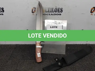 LOTE 030 - 01 FACA IMPORTADA AÇO INOXIDÁVEL CABO EM MADEIRA FULL TANG BAINHA DE NYLON TAMANHO TOTAL 38CM PESO 416G JÁ AFIADA  