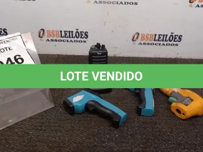 LOTE 046 - 03 TERMÔMETROS INFRAVERMELHO E 01 RÁDIO COMUNICADOR. (NO ESTADO) ATENÇÃO! FAZER A VISITAÇÃO ANTES DE ARREMATAR, NÃO SABEMOS SE FUNCIONA, LEILÃO NÃO TEM GARANTIA E NEM DEVOLUÇÃO, SUJEITO A POSSÍVEIS AVARIAS VISÍVEIS/OCULTAS E/OU AUSÊNCIA DE COMPONENTES.