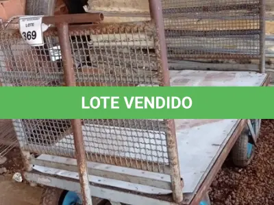 LOTE 369 - 01 CARRINHO PARA TRANSPORTES DE CARGAS. (NO ESTADO) ATENÇÃO! FAZER A VISITAÇÃO ANTES DE ARREMATAR, NÃO SABEMOS SE FUNCIONA, LEILÃO NÃO TEM GARANTIA E NEM DEVOLUÇÃO, SUJEITO A POSSÍVEIS AVARIAS VISÍVEIS/OCULTAS E/OU AUSÊNCIA DE COMPONENTES.