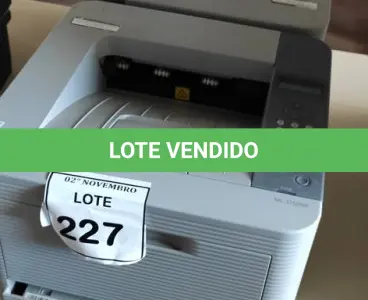 LOTE 227 - 02 IMPRESSORAS MODELO ML-3750ND MARCA SAMSUNG. (NO ESTADO) ATENÇÃO! FAZER A VISITAÇÃO ANTES DE ARREMATAR, NÃO SABEMOS SE FUNCIONA, LEILÃO NÃO TEM GARANTIA E NEM DEVOLUÇÃO, SUJEITO A POSSÍVEIS AVARIAS VISÍVEIS/OCULTAS E/OU AUSÊNCIA DE COMPONENTES.