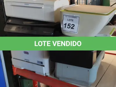 LOTE 152 - 06 IMPRESSORAS DE MARCAS E MODELOS DIVERSOS. (NO ESTADO) ATENÇÃO! FAZER A VISITAÇÃO ANTES DE ARREMATAR, NÃO SABEMOS SE FUNCIONA, LEILÃO NÃO TEM GARANTIA E NEM DEVOLUÇÃO, SUJEITO A POSSÍVEIS AVARIAS VISÍVEIS/OCULTAS E/OU AUSÊNCIA DE COMPONENTES.