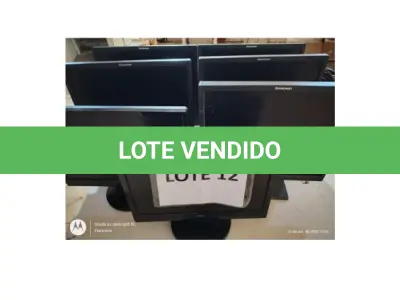 LOTE 012 - 07 MONITORES DE VIDEO POLICROMATICO E DE LED LCD – MARCAS LENOVO E AOC; (NO ESTADO DE CONSERVAÇÃO QUE SE ENCONTRAM)