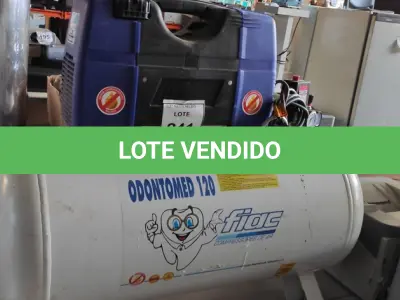 LOTE 241 - 01 COMPRESSOR DE AR ODONTOLÓGICO MARCA FIAC BIVOLT. (NO ESTADO) ATENÇÃO! FAZER A VISITAÇÃO ANTES DE ARREMATAR, NÃO SABEMOS SE FUNCIONA, LEILÃO NÃO TEM GARANTIA E NEM DEVOLUÇÃO, SUJEITO A POSSÍVEIS AVARIAS VISÍVEIS/OCULTAS E/OU AUSÊNCIA DE COMPONENTES.
