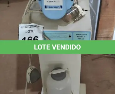 LOTE 166 - 01 ASPIRADOR MÉDICO DE SECREÇÕES MARCA FANEM. (NO ESTADO) ATENÇÃO! FAZER A VISITAÇÃO ANTES DE ARREMATAR, NÃO SABEMOS SE FUNCIONA, LEILÃO NÃO TEM GARANTIA E NEM DEVOLUÇÃO, SUJEITO A POSSÍVEIS AVARIAS VISÍVEIS/OCULTAS E/OU AUSÊNCIA DE COMPONENTES.