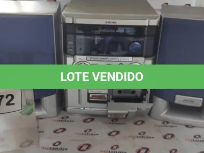 LOTE 172 - 01 MINI SYSTEM MARCA AIWA COM 02 CAIXAS. (NO ESTADO) ATENÇÃO! FAZER A VISITAÇÃO ANTES DE ARREMATAR, NÃO SABEMOS SE FUNCIONA, LEILÃO NÃO TEM GARANTIA E NEM DEVOLUÇÃO, SUJEITO A POSSÍVEIS AVARIAS VISÍVEIS/OCULTAS E/OU AUSÊNCIA DE COMPONENTES.
