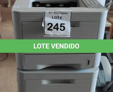 LOTE 245 - 02 IMPRESSORAS MODELO ML-3750ND MARCA SAMSUNG. (NO ESTADO) ATENÇÃO! FAZER A VISITAÇÃO ANTES DE ARREMATAR, NÃO SABEMOS SE FUNCIONA, LEILÃO NÃO TEM GARANTIA E NEM DEVOLUÇÃO, SUJEITO A POSSÍVEIS AVARIAS VISÍVEIS/OCULTAS E/OU AUSÊNCIA DE COMPONENTES.