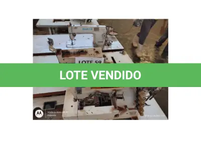 LOTE 059 - 03 MÁQUINAS DE COSTURA, SENDO 01 GALONEIRA, C/ 03 AGULHAS, PONTES DE 4MM, LUBRIF, AUTOMATICA, SILENCIOSO, DIMENS. ESTANTE 110x500CM (COM GABINETE). ALTURA: 113CM, 02 INDUSTRIAIS COMPLETA, MESA, MOTOR, MARCA SUNSTAR; (NO ESTADO DE CONSERVAÇÃO QUE SE ENCONTRAM)