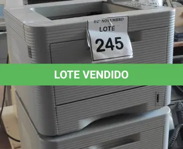 LOTE 245 - 02 IMPRESSORAS MODELO ML-3750ND MARCA SAMSUNG. (NO ESTADO) ATENÇÃO! FAZER A VISITAÇÃO ANTES DE ARREMATAR, NÃO SABEMOS SE FUNCIONA, LEILÃO NÃO TEM GARANTIA E NEM DEVOLUÇÃO, SUJEITO A POSSÍVEIS AVARIAS VISÍVEIS/OCULTAS E/OU AUSÊNCIA DE COMPONENTES.