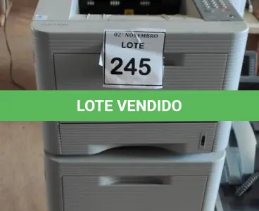 LOTE 245 - 02 IMPRESSORAS MODELO ML-3750ND MARCA SAMSUNG. (NO ESTADO) ATENÇÃO! FAZER A VISITAÇÃO ANTES DE ARREMATAR, NÃO SABEMOS SE FUNCIONA, LEILÃO NÃO TEM GARANTIA E NEM DEVOLUÇÃO, SUJEITO A POSSÍVEIS AVARIAS VISÍVEIS/OCULTAS E/OU AUSÊNCIA DE COMPONENTES.