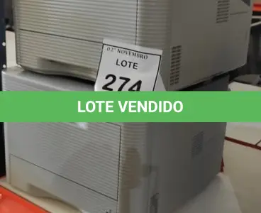 LOTE 274 - 02 IMPRESSORAS MODELO ML-3750ND MARCA SAMSUNG. (NO ESTADO) ATENÇÃO! FAZER A VISITAÇÃO ANTES DE ARREMATAR, NÃO SABEMOS SE FUNCIONA, LEILÃO NÃO TEM GARANTIA E NEM DEVOLUÇÃO, SUJEITO A POSSÍVEIS AVARIAS VISÍVEIS/OCULTAS E/OU AUSÊNCIA DE COMPONENTES.