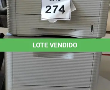 LOTE 274 - 02 IMPRESSORAS MODELO ML-3750ND MARCA SAMSUNG. (NO ESTADO) ATENÇÃO! FAZER A VISITAÇÃO ANTES DE ARREMATAR, NÃO SABEMOS SE FUNCIONA, LEILÃO NÃO TEM GARANTIA E NEM DEVOLUÇÃO, SUJEITO A POSSÍVEIS AVARIAS VISÍVEIS/OCULTAS E/OU AUSÊNCIA DE COMPONENTES.