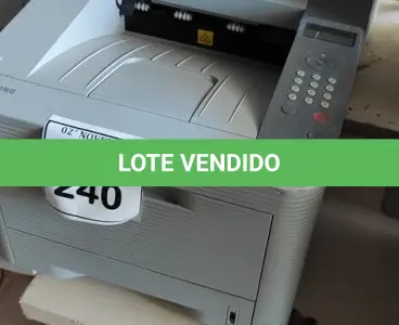 LOTE 240 - 02 IMPRESSORAS MODELO ML-3750ND MARCA SAMSUNG. (NO ESTADO) ATENÇÃO! FAZER A VISITAÇÃO ANTES DE ARREMATAR, NÃO SABEMOS SE FUNCIONA, LEILÃO NÃO TEM GARANTIA E NEM DEVOLUÇÃO, SUJEITO A POSSÍVEIS AVARIAS VISÍVEIS/OCULTAS E/OU AUSÊNCIA DE COMPONENTES.