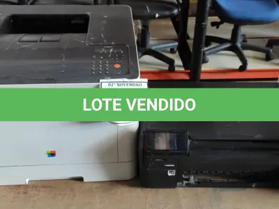 LOTE 165 - 02 IMPRESSORAS MARCAS SAMSUNG E HP. (NO ESTADO) ATENÇÃO! FAZER A VISITAÇÃO ANTES DE ARREMATAR, NÃO SABEMOS SE FUNCIONA, LEILÃO NÃO TEM GARANTIA E NEM DEVOLUÇÃO, SUJEITO A POSSÍVEIS AVARIAS VISÍVEIS/OCULTAS E/OU AUSÊNCIA DE COMPONENTES.