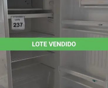 LOTE 237 - 01 FRIGOBAR 220V MARCA CONSUL. (NO ESTADO) ATENÇÃO! FAZER A VISITAÇÃO ANTES DE ARREMATAR, NÃO SABEMOS SE FUNCIONA, LEILÃO NÃO TEM GARANTIA E NEM DEVOLUÇÃO, SUJEITO A POSSÍVEIS AVARIAS VISÍVEIS/OCULTAS E/OU AUSÊNCIA DE COMPONENTES.