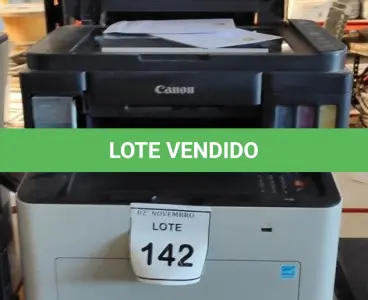 LOTE 142 - 01 IMPRESSORA MODELO G311 MARCA CANON E 01 IMPRESSORA MODELO CLP-6800ND MARCA SAMSUNG. (NO ESTADO) ATENÇÃO! FAZER A VISITAÇÃO ANTES DE ARREMATAR, NÃO SABEMOS SE FUNCIONA, LEILÃO NÃO TEM GARANTIA E NEM DEVOLUÇÃO, SUJEITO A POSSÍVEIS AVARIAS VISÍVEIS/OCULTAS E/OU AUSÊNCIA DE COMPONENTES.