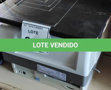 LOTE 217 - 01 CENTRAL TELEFÔNICA, 01 CORTADOR DE PAPEL MANUAL, 01 ENCADERNADOR TÉRMICO E 01 CPU. (NO ESTADO) ATENÇÃO! FAZER A VISITAÇÃO ANTES DE ARREMATAR, NÃO SABEMOS SE FUNCIONA, LEILÃO NÃO TEM GARANTIA E NEM DEVOLUÇÃO, SUJEITO A POSSÍVEIS AVARIAS VISÍVEIS/OCULTAS E/OU AUSÊNCIA DE COMPONENTES.