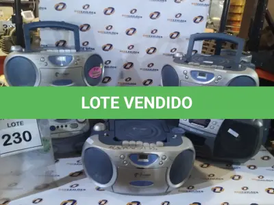 LOTE 230 - 05 APARELHOS MINI SYSTEM MARCAS E MODELOS DIVERSOS. (NO ESTADO) ATENÇÃO! FAZER A VISITAÇÃO ANTES DE ARREMATAR, NÃO SABEMOS SE FUNCIONA, LEILÃO NÃO TEM GARANTIA E NEM DEVOLUÇÃO, SUJEITO A POSSÍVEIS AVARIAS VISÍVEIS/OCULTAS E/OU AUSÊNCIA DE COMPONENTES.
