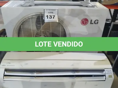 LOTE 137 - 01 EVAPORADORA MARCA LG DE 9000 BTU/H E 01 CONDENSADORA MARCA LG DE 9000 BTU/H. (NO ESTADO) ATENÇÃO! FAZER A VISITAÇÃO ANTES DE ARREMATAR, NÃO SABEMOS SE FUNCIONA, LEILÃO NÃO TEM GARANTIA E NEM DEVOLUÇÃO, SUJEITO A POSSÍVEIS AVARIAS VISÍVEIS/OCULTAS E/OU AUSÊNCIA DE COMPONENTES.