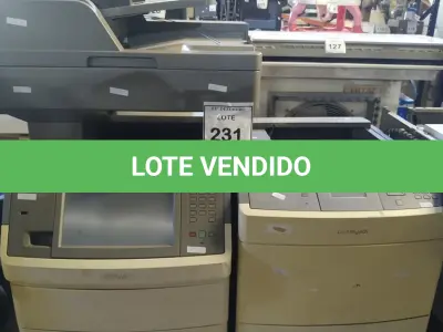 LOTE 231 - 02 IMPRESSORAS MARCA LEXMARK. (NO ESTADO) ATENÇÃO! FAZER A VISITAÇÃO ANTES DE ARREMATAR, NÃO SABEMOS SE FUNCIONA, LEILÃO NÃO TEM GARANTIA E NEM DEVOLUÇÃO, SUJEITO A POSSÍVEIS AVARIAS VISÍVEIS/OCULTAS E/OU AUSÊNCIA DE COMPONENTES.