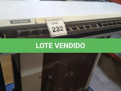 LOTE 232 - 01 CONDENSADORA E 01 EVAPORADORA MARCA HITACHI PARA RETIRADA DE PEÇAS. (NO ESTADO) ATENÇÃO! FAZER A VISITAÇÃO ANTES DE ARREMATAR, NÃO SABEMOS SE FUNCIONA, LEILÃO NÃO TEM GARANTIA E NEM DEVOLUÇÃO, SUJEITO A POSSÍVEIS AVARIAS VISÍVEIS/OCULTAS E/OU AUSÊNCIA DE COMPONENTES.