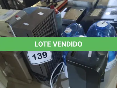 LOTE 139 - 04 UMIDIFICADORES DE AR, 01 BEBEDOR PARA GARRAFÃO, 01 PURIFICADOR DE ÁGUA, 01 AQUECEDOR ELÉTRICO E 01 SECADOR DE MÃOS. (NO ESTADO) ATENÇÃO! FAZER A VISITAÇÃO ANTES DE ARREMATAR, NÃO SABEMOS SE FUNCIONA, LEILÃO NÃO TEM GARANTIA E NEM DEVOLUÇÃO, SUJEITO A POSSÍVEIS AVARIAS VISÍVEIS/OCULTAS E/OU AUSÊNCIA DE COMPONENTES.