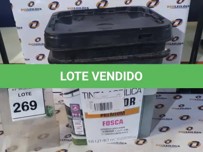 LOTE 269 - 01 BALDE DE TINTA ACRÍLICA EXTERIOR PREMIUM DE 18L MONUMENTO FOSCO. (NO ESTADO) ATENÇÃO! FAZER A VISITAÇÃO ANTES DE ARREMATAR, NÃO SABEMOS SE FUNCIONA, LEILÃO NÃO TEM GARANTIA E NEM DEVOLUÇÃO, SUJEITO A POSSÍVEIS AVARIAS VISÍVEIS/OCULTAS E/OU AUSÊNCIA DE COMPONENTES.