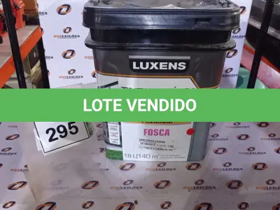 LOTE 295 - 01 BALDE DE TINTA ACRÍLICA EXTERIOR PREMIUM DE 18L SÁRI FOSCO MARCA LUXENS. (NO ESTADO) ATENÇÃO! FAZER A VISITAÇÃO ANTES DE ARREMATAR, NÃO SABEMOS SE FUNCIONA, LEILÃO NÃO TEM GARANTIA E NEM DEVOLUÇÃO, SUJEITO A POSSÍVEIS AVARIAS VISÍVEIS/OCULTAS E/OU AUSÊNCIA DE COMPONENTES.