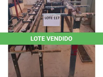 LOTE 117 - 02 MESAS SERIGRAFICA TERMICA COM 10 BERÇOS DO TAMANHO ADULTO, ELETRICA 110/220V MODELO RUNNERTEX- MARCA JMAN. (NO ESTADO DE CONSERVAÇÃO QUE SE ENCONTRAM)