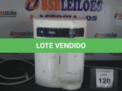 LOTE 120 - 01 PURIFICADOR DE ÁGUA MARCA IBBL. (NO ESTADO) ATENÇÃO! FAZER A VISITAÇÃO ANTES DE ARREMATAR, NÃO SABEMOS SE FUNCIONA, LEILÃO NÃO TEM GARANTIA E NEM DEVOLUÇÃO, SUJEITO A POSSÍVEIS AVARIAS VISÍVEIS/OCULTAS E/OU AUSÊNCIA DE COMPONENTES.