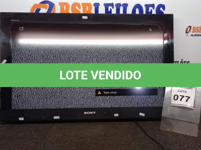 LOTE 077 - 01 TV LCD 43’’ MARCA SAMSUNG E 01 TV LCD 32’’ MARCA SONY. (NO ESTADO) ATENÇÃO! FAZER A VISITAÇÃO ANTES DE ARREMATAR, NÃO SABEMOS SE FUNCIONA, LEILÃO NÃO TEM GARANTIA E NEM DEVOLUÇÃO, SUJEITO A POSSÍVEIS AVARIAS VISÍVEIS/OCULTAS E/OU AUSÊNCIA DE COMPONENTES.