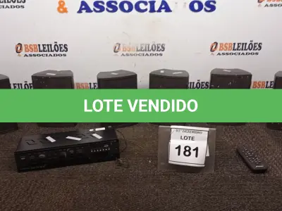 LOTE 181 - 01 CONJUNTO DE SOM AMBIENTE MARCA FRAHM. (NO ESTADO) ATENÇÃO! FAZER A VISITAÇÃO ANTES DE ARREMATAR, NÃO SABEMOS SE FUNCIONA, LEILÃO NÃO TEM GARANTIA E NEM DEVOLUÇÃO, SUJEITO A POSSÍVEIS AVARIAS VISÍVEIS/OCULTAS E/OU AUSÊNCIA DE COMPONENTES.
