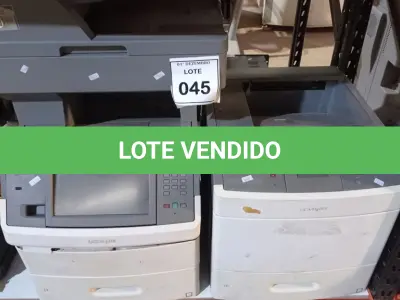 LOTE 045 - 02 IMPRESSORAS MARCA LEXMARK. (NO ESTADO) ATENÇÃO! FAZER A VISITAÇÃO ANTES DE ARREMATAR, NÃO SABEMOS SE FUNCIONA, LEILÃO NÃO TEM GARANTIA E NEM DEVOLUÇÃO, SUJEITO A POSSÍVEIS AVARIAS VISÍVEIS/OCULTAS E/OU AUSÊNCIA DE COMPONENTES.