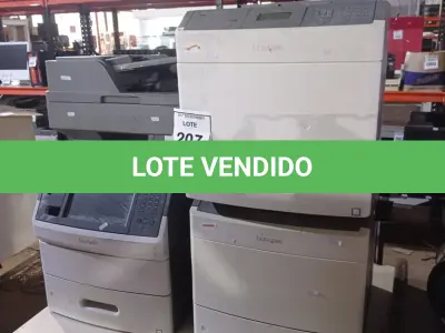LOTE 207 - 03 IMPRESSORAS MARCA LEXMARK. (NO ESTADO) ATENÇÃO! FAZER A VISITAÇÃO ANTES DE ARREMATAR, NÃO SABEMOS SE FUNCIONA, LEILÃO NÃO TEM GARANTIA E NEM DEVOLUÇÃO, SUJEITO A POSSÍVEIS AVARIAS VISÍVEIS/OCULTAS E/OU AUSÊNCIA DE COMPONENTES.