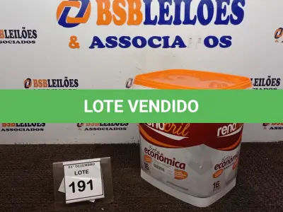 LOTE 191 - 01 LATA DE TINTA ACRÍLICA DE 16L NA COR BRANCO NEVE MARCA RENOCRIL. (NO ESTADO) ATENÇÃO! FAZER A VISITAÇÃO ANTES DE ARREMATAR, NÃO SABEMOS SE FUNCIONA, LEILÃO NÃO TEM GARANTIA E NEM DEVOLUÇÃO, SUJEITO A POSSÍVEIS AVARIAS VISÍVEIS/OCULTAS E/OU AUSÊNCIA DE COMPONENTES.