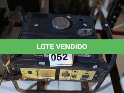 LOTE 052 - 01 GERADOR A GASOLINA MARCA MATSUYAMA. (NO ESTADO) ATENÇÃO! FAZER A VISITAÇÃO ANTES DE ARREMATAR, NÃO SABEMOS SE FUNCIONA, LEILÃO NÃO TEM GARANTIA E NEM DEVOLUÇÃO, SUJEITO A POSSÍVEIS AVARIAS VISÍVEIS/OCULTAS E/OU AUSÊNCIA DE COMPONENTES.