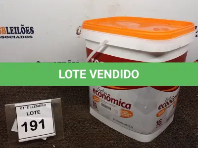 LOTE 191 - 01 LATA DE TINTA ACRÍLICA DE 16L NA COR BRANCO NEVE MARCA RENOCRIL. (NO ESTADO) ATENÇÃO! FAZER A VISITAÇÃO ANTES DE ARREMATAR, NÃO SABEMOS SE FUNCIONA, LEILÃO NÃO TEM GARANTIA E NEM DEVOLUÇÃO, SUJEITO A POSSÍVEIS AVARIAS VISÍVEIS/OCULTAS E/OU AUSÊNCIA DE COMPONENTES.