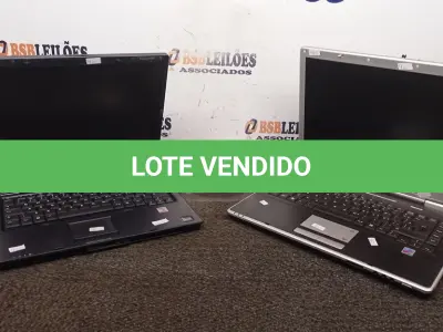 LOTE 004 - 02 NOTEBOOKS MARCAS ITAUTEC E HP. (NO ESTADO) ATENÇÃO! FAZER A VISITAÇÃO ANTES DE ARREMATAR, NÃO SABEMOS SE FUNCIONA, LEILÃO NÃO TEM GARANTIA E NEM DEVOLUÇÃO, SUJEITO A POSSÍVEIS AVARIAS VISÍVEIS/OCULTAS E/OU AUSÊNCIA DE COMPONENTES.