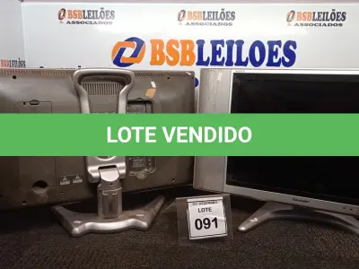 LOTE 091 - 02 TVS MARCA SHARP. (NO ESTADO) ATENÇÃO! FAZER A VISITAÇÃO ANTES DE ARREMATAR, NÃO SABEMOS SE FUNCIONA, LEILÃO NÃO TEM GARANTIA E NEM DEVOLUÇÃO, SUJEITO A POSSÍVEIS AVARIAS VISÍVEIS/OCULTAS E/OU AUSÊNCIA DE COMPONENTES.
