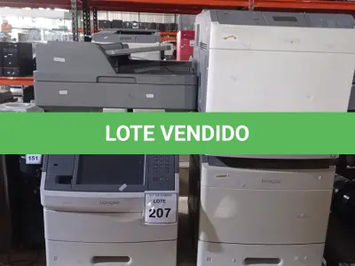 LOTE 207 - 03 IMPRESSORAS MARCA LEXMARK. (NO ESTADO) ATENÇÃO! FAZER A VISITAÇÃO ANTES DE ARREMATAR, NÃO SABEMOS SE FUNCIONA, LEILÃO NÃO TEM GARANTIA E NEM DEVOLUÇÃO, SUJEITO A POSSÍVEIS AVARIAS VISÍVEIS/OCULTAS E/OU AUSÊNCIA DE COMPONENTES.