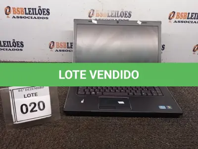 LOTE 020 - 01 NOTEBOOK MARCA DELL SÉRIE VOSTRO. (NO ESTADO) ATENÇÃO! FAZER A VISITAÇÃO ANTES DE ARREMATAR, NÃO SABEMOS SE FUNCIONA, LEILÃO NÃO TEM GARANTIA E NEM DEVOLUÇÃO, SUJEITO A POSSÍVEIS AVARIAS VISÍVEIS/OCULTAS E/OU AUSÊNCIA DE COMPONENTES.