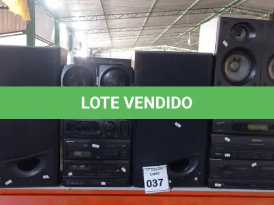 LOTE 037 - 02 APARELHOS DE SOM MARCA GRADIENTE COM 06 CAIXAS DE SOM. (NO ESTADO) ATENÇÃO! FAZER A VISITAÇÃO ANTES DE ARREMATAR, NÃO SABEMOS SE FUNCIONA, LEILÃO NÃO TEM GARANTIA E NEM DEVOLUÇÃO, SUJEITO A POSSÍVEIS AVARIAS VISÍVEIS/OCULTAS E/OU AUSÊNCIA DE COMPONENTES.