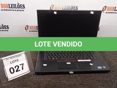 LOTE 027 - 01 NOTEBOOK MARCA DELL SÉRIE VOSTRO. (NO ESTADO) ATENÇÃO! FAZER A VISITAÇÃO ANTES DE ARREMATAR, NÃO SABEMOS SE FUNCIONA, LEILÃO NÃO TEM GARANTIA E NEM DEVOLUÇÃO, SUJEITO A POSSÍVEIS AVARIAS VISÍVEIS/OCULTAS E/OU AUSÊNCIA DE COMPONENTES.