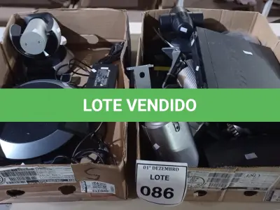 LOTE 086 - 01 LOTE COM VÁRIAS CÂMERAS DE MONITORAMENTO E APARELHOS DE VIDEOCONFERÊNCIA. (NO ESTADO) ATENÇÃO! FAZER A VISITAÇÃO ANTES DE ARREMATAR, NÃO SABEMOS SE FUNCIONA, LEILÃO NÃO TEM GARANTIA E NEM DEVOLUÇÃO, SUJEITO A POSSÍVEIS AVARIAS VISÍVEIS/OCULTAS E/OU AUSÊNCIA DE COMPONENTES.