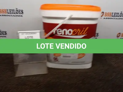 LOTE 143 - 01 LATA DE TINTA ECONÔMICA DE 16L NA COR BRANCO NEVE MARCA RENOCRIL. (NO ESTADO) ATENÇÃO! FAZER A VISITAÇÃO ANTES DE ARREMATAR, NÃO SABEMOS SE FUNCIONA, LEILÃO NÃO TEM GARANTIA E NEM DEVOLUÇÃO, SUJEITO A POSSÍVEIS AVARIAS VISÍVEIS/OCULTAS E/OU AUSÊNCIA DE COMPONENTES.