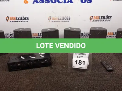 LOTE 181 - 01 CONJUNTO DE SOM AMBIENTE MARCA FRAHM. (NO ESTADO) ATENÇÃO! FAZER A VISITAÇÃO ANTES DE ARREMATAR, NÃO SABEMOS SE FUNCIONA, LEILÃO NÃO TEM GARANTIA E NEM DEVOLUÇÃO, SUJEITO A POSSÍVEIS AVARIAS VISÍVEIS/OCULTAS E/OU AUSÊNCIA DE COMPONENTES.