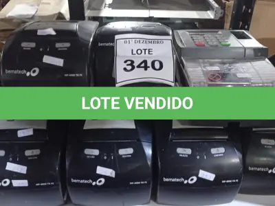 LOTE 340 - 01 RELÓGIO DE PONTO E 10 IMPRESSORAS DE CUPOM MARCA BEMATECH PARA RETIRADA DE PEÇAS. (NO ESTADO) ATENÇÃO! FAZER A VISITAÇÃO ANTES DE ARREMATAR, NÃO SABEMOS SE FUNCIONA, LEILÃO NÃO TEM GARANTIA E NEM DEVOLUÇÃO, SUJEITO A POSSÍVEIS AVARIAS VISÍVEIS/OCULTAS E/OU AUSÊNCIA DE COMPONENTES.