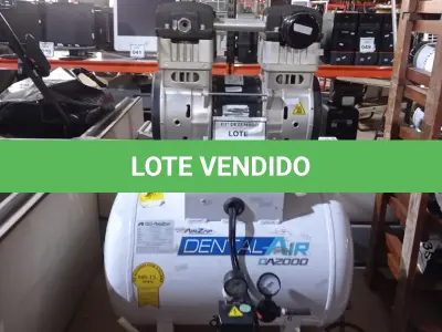 LOTE 197 - 01 COMPRESSOR DE AR ODONTOLÓGICO 110V. (NO ESTADO) ATENÇÃO! FAZER A VISITAÇÃO ANTES DE ARREMATAR, NÃO SABEMOS SE FUNCIONA, LEILÃO NÃO TEM GARANTIA E NEM DEVOLUÇÃO, SUJEITO A POSSÍVEIS AVARIAS VISÍVEIS/OCULTAS E/OU AUSÊNCIA DE COMPONENTES.
